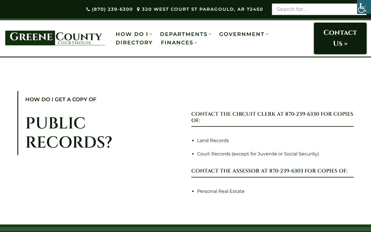Paragould residents directory Greene County public records routing