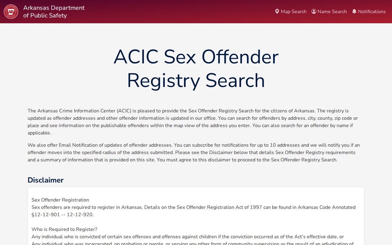 Paragould resident lookup through the Arkansas offender registry