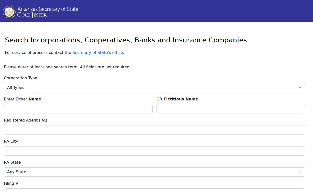 Paragould resident lookup using the Arkansas business entity search