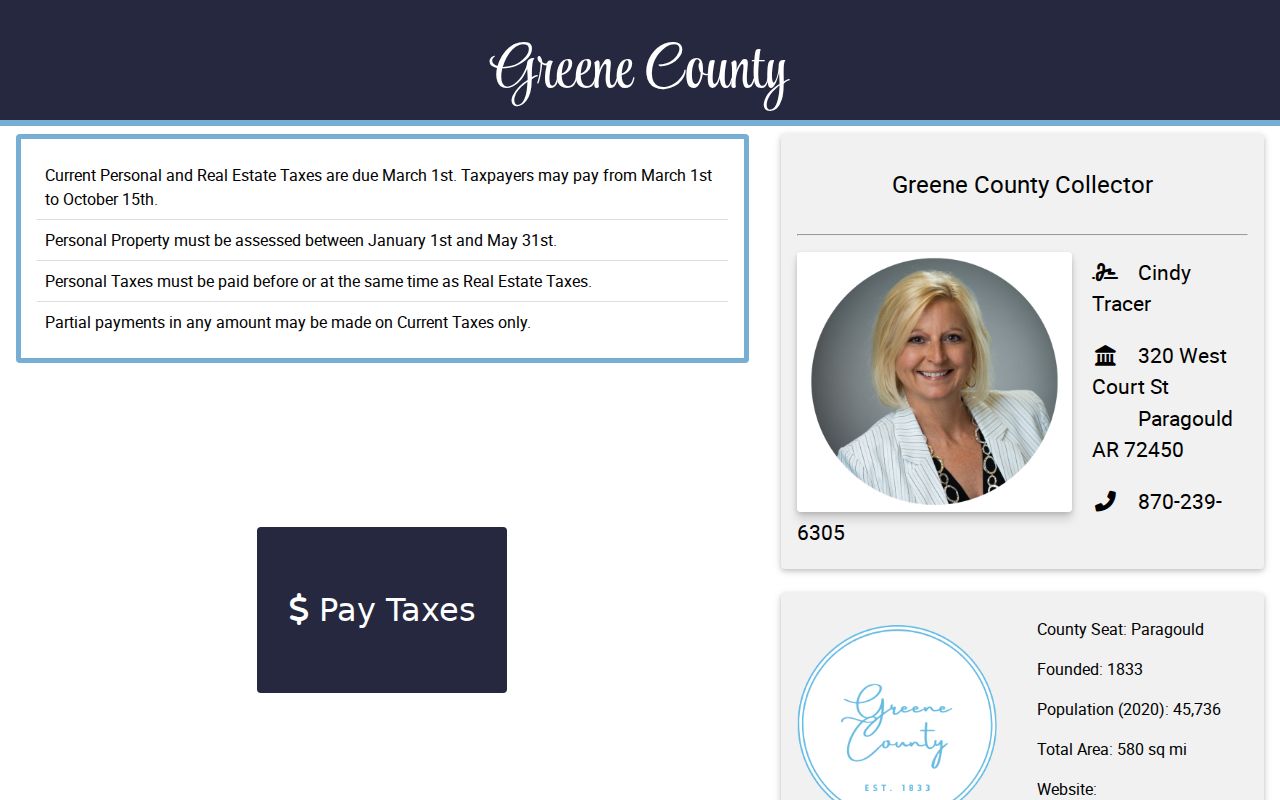 Paragould street directory Greene County tax search