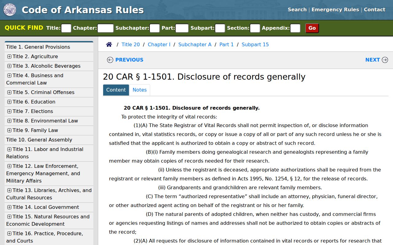 Paragould ZIP code directory Arkansas records disclosure rule